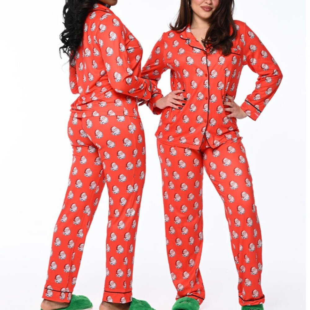 LIKE NEW Red Santa Christmas Holiday Pajama Set SZ M